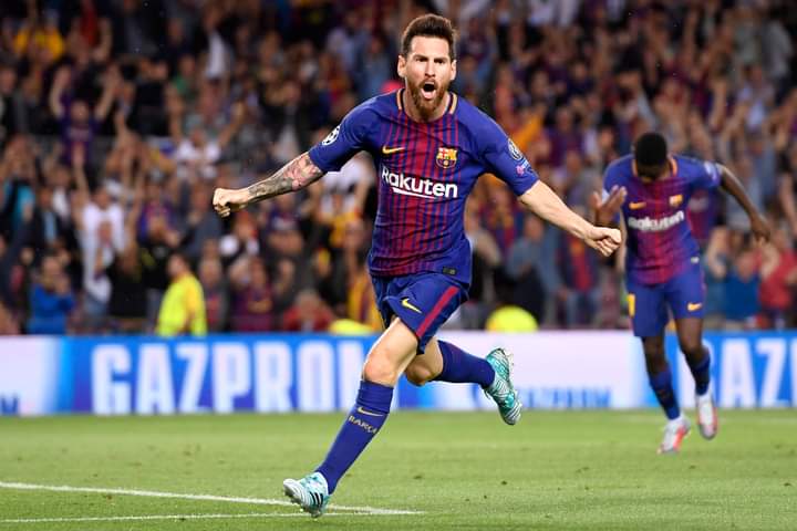 Lionel Messi celebrating a goal for Barcelona. Credit: Getty Images
