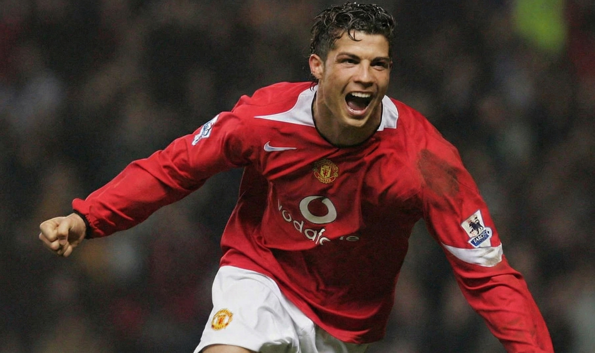 Man United's Cristiano Ronaldo celebrating a goal against Fulham.