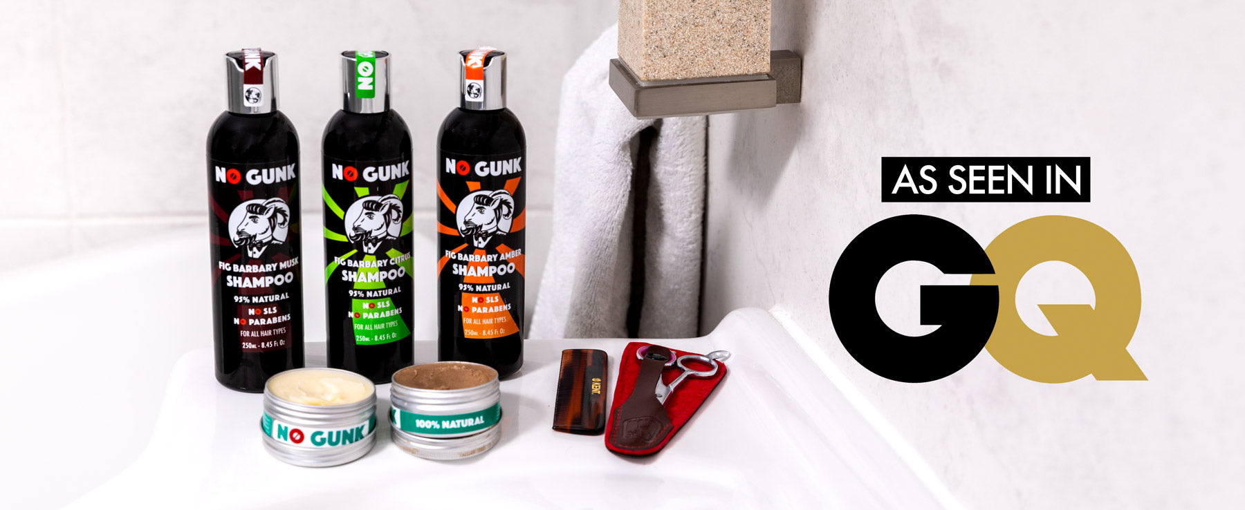 NO GUNK All Natural Haircare Products For Men Fig Barbary Shampoo Natural Hair Clay Organic Beeswax Shea Butter Pomade Natural Hair Wax